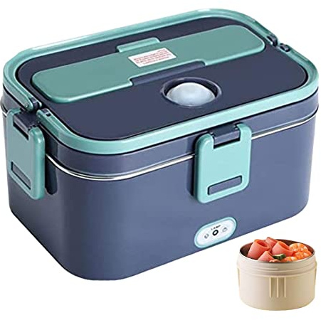 Boîte à lunch chauffante 2 - 3 en 1 Sécurité alimentaire pour voiture domestique 110 V 24 V 12 V Chauffage alimentaire portable | Grande capacité Récipient alimentaire pour étudiants Travailleurs de