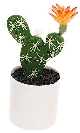 Abaodam Künstlicher Kaktus-Bonsai Dekoratives Kunststoff-Ornament Lebensechter Topfkaktus Für Tischdeko Bonsai-dekor Für Wohnzimmer Künstliche Pflanze Für Schreibtisch