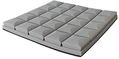 Schalldämmende Baumwolle, 50 x 50 x 5 cm, Akustikplatten, hochdichte schalldichte Schaumstoffplatten, Selbstklebende schalldichte Wandpaneele (grau, 50 x 50 x 5 cm)