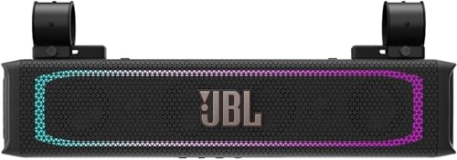JBL Cassa RallyBar 21 Soundbar Bluetooth Universale da Esterno per Veicoli e Barca Marine, 8 Casse Stereo Impermeabili, Amplificatore da 150W rms, Illuminazione a LED Pro Audio e Subwoofer