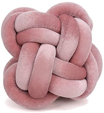 Knotenkissen, Ø 18 cm Geknotetes Kissen, Weiches Plüsch Knoten Kugelkissen, für Sofa, Bett, Dekorativ, Zierkissen Knoten (Rosa)