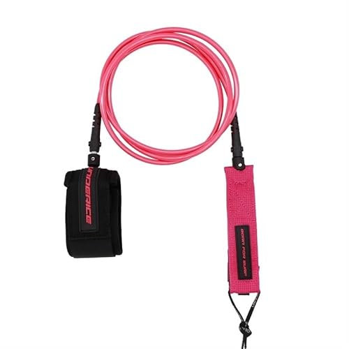 DVERFSWEV-GH Surfboard-Leine TPU-Bodyboard-Leine Premium-Surfboard-Legrope-Spiralfußschlaufe Einziehbare Board-Sicherheitsleinen for Shortboard, Longboard, Paddleboard(7mm-7ft-Pink)