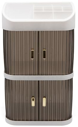 Organizzatore di cosmetici Scatola di immagazzinaggio cosmetico porta scorrevole cassetto scrivania armadio di stoccaggio multifunzionale multistrato make-up box dresser (Style B)