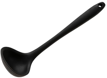 Wiltshire Mini Silicone Ladle, Cooking & Soup Serving Spoon, Heat-Resistant Utensil, Non-Stick, Non-Scratch, Midnight Black, 21x6.3x5cm