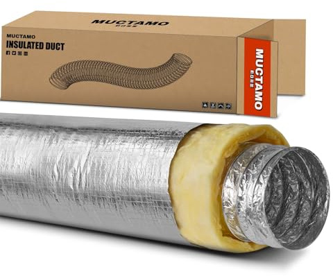6 Inch 25 Feet R4.2 Insulated Flexible Duct | High-Efficiency Thermal Insulation | Suitable for Heating & Cooling