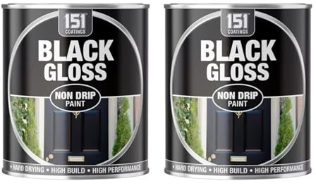 PNJB Non-Drip Black Gloss Paint Tin, Interior & Exterior, Hard-Drying, High Performance, Mess-Free Application, Ideal Use For Wood, Metal, And Concrete, 300ML (2PCS)