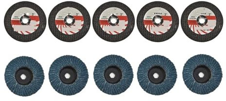 MJINA 5 Dischi da Taglio da 75 mm + 5 Dischi lamellari Piatti Mola for smerigliatrice angolare Disco da Taglio for lucidatura Foglio di Taglio Elettrico
