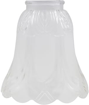 Pastlla Abat-jour en verre transparent givré en forme de cloche pour ventilateur de plafond, lustre ou applique murale, avec raccord de 6,3 cm