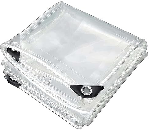Telone Impermeabile Antipioggia 2x4.5m Trasparente e Antistrappo Telo PVC Pieghevole per Esterni Giardini Serre e Piante Corda Inclusa Protezione Duratura.