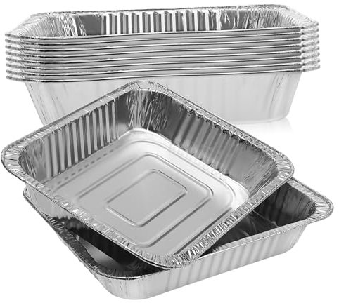 Holibanna 10Pièces Barquettes Aluminium Jetables pour Cuisson Rôtissage Contenants Alimentaires pour Préparation de Repas