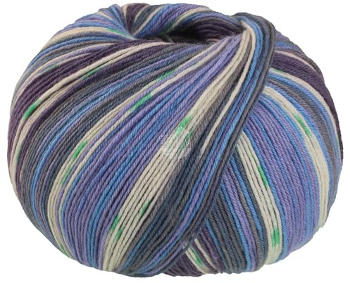 MEILENWEIT 100g Seta Giappone 3385 - Blauviolett/Weiß/Himmelblau/Grau/Blaulila/Grün