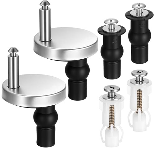 1 Par Kit de Repuesto para Asiento de Inodoro, Kit de Fijación Tapa WC Universal, Fijaciones para Asiento de Retrete, Tornillos para Tapadera WC, Tornillos de Expansion WC para Tapas de Inodoro