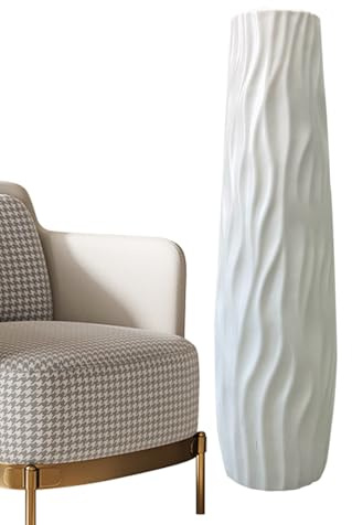 Vaso Alto Da Terra,58 Cm Portafiori Decorativo | Centrotavola Grande Moderno Decorazione | Per Interni Ed Esterni