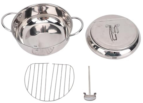 Casseroles de friteuse de 7,87 pouces, petite friteuse 2,2 L 201 en acier inoxydable, poêle à frire pour cuisinière à piles, cuisinière à gaz, poêles à chauffage électrique, poêle