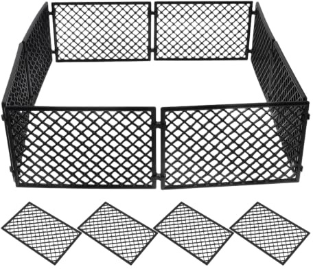 BELLIFFY 12Pcs Plastic Building Block Fence with Clip Mini Fence Model for War Scene Accessories Garden Border Fencing Patio Driveway Toy Scene Decoration for Kids