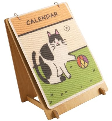WNXGNHO Tablero Resistente para Gatos con Calendario Juguete para Mascotas De Tela De Madera Hecho