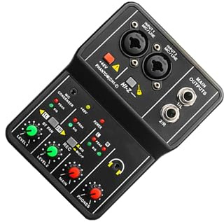 ALCXAZS Portable 2 Channel Audio Mixer For Streaming With Easy Plug And Play Setup Suitable For Recording And Live Performance Audio Mixer Console Interface 3.5mm Stereo