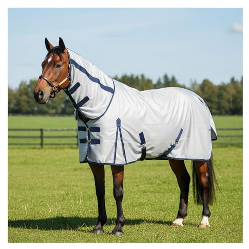 FSXCXBFA Coperta Anti Mosche Repellente per Zanzare Eczema Coperta Con Collo E Rimovibile per il trasporto,53in(135cm)