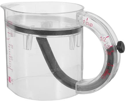 INOOMP Misurino Integrato Regolabile da 200ml con Base Raschiante Sigillata, Anti-perdita e Segni di Precisione, per Uso Domestico e Cucina Professionale