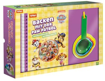 Backen mit PAW Patrol: Back-Set für Kinder mit Rezeptbuch und 5 Messbechern für Kinder ab 5 Jahren