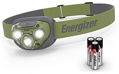 Energizer Amazon Vision HD+ 260 Lumen Head Torch, Forest Green, Water Resistant, Built for Camping, Hiking, Outdoors, Batteries Included