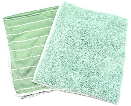 Multitanks Kit de 1 Chiffon Microfibres en Bambou et 1 Lavette Double Face en Bambou Lavable pour Tout Nettoyer