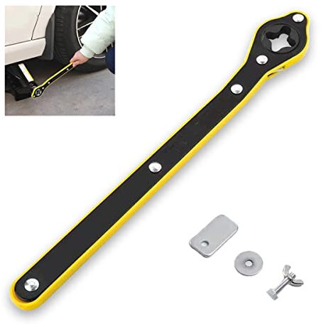 zipelo Llave de trinquete de gato, llave de tijera que ahorra mano de obra, diseño de perilla hacia adelante y atrás, herramienta de mango largo de velocidad de elevación de gato para rueda de