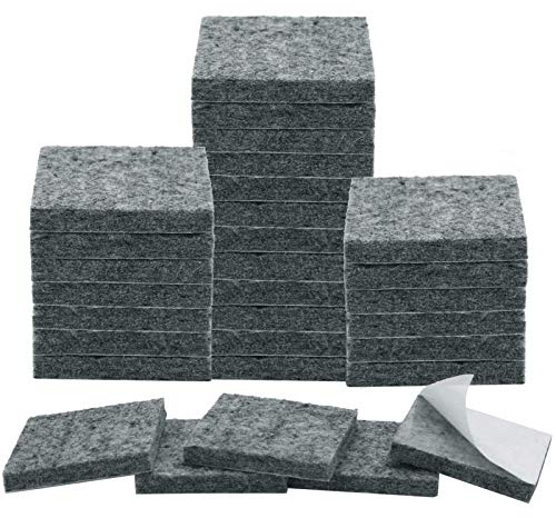 30 Pack Non-Slip Chair Leg & Table Leg Protectors with Felt Pads - 1 1/2 | Square Self-Stick Floor Protectors