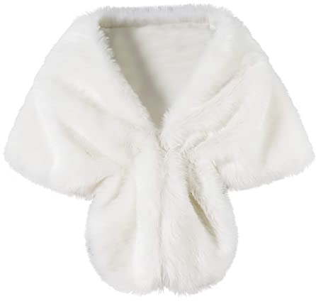 langes Kunstfell-Schal-Wrap für Damen - edle Stola - wie echtes Fell Elegant