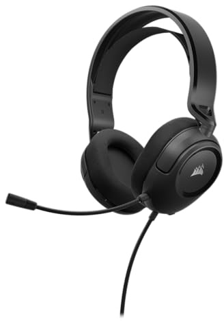 Corsair HS35 Surround v2 - Auriculares multiplataforma para Juegos con Cable, Dolby 7.1, micrófono omnidireccional Flexible, conexión Universal de 3.5 mm, PC, Mac, PS5, PS4, Xbox, Nintendo Switch,