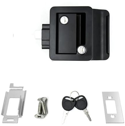 Roulotte da viaggio rimorchio camper R3 serratura porta camper maniglia di chiusura con chiave aperta all'interno e all'esterno 1 pezzo(Black)