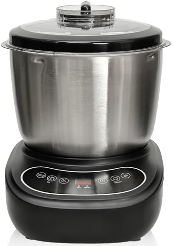 7L Electric Dough Mixer for Bread and Pizza Dough, Dough Maker Featuring a Ferment Function.304 Stainless Steel Whisk and a Top Small Window for Easy Add Water and Seasoning(Black）
