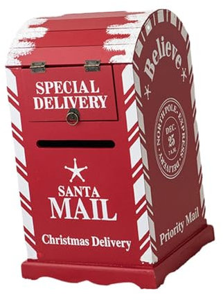PNAJFUEL Boîte Aux Lettres de Noël Boîte Aux Lettres de Noël Boîte Aux Lettres de Noël Robuste Créative Pratique Boîte Aux Lettres Décorative de Noël Pour L'Intérieur Extérieur Porte D'Entrée de La