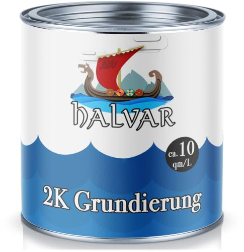 Halvar skandinavische 2-K Grundierung mit Härter im SET grau, schwarz, weiß, Alle RAL Farben möglich! (2,5 L, Weiß (RAL 9010))