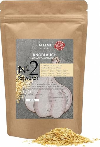 250g Knoblauch getrocknet und grob gehackt, 2-4mm, Knoblauch