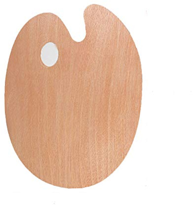 Tavolozza di vernice in legno, 2 forme di miscelazione di vernice con foro per pollice per pittura ad olio acrilico acquerello, 8 misure a scelta