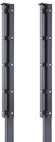 Eckpfosten mit Abdeckleiste für Stabmattenzaun, 2 Stück, 60x40 mm, grün oder anthrazit - 140-, 160- oder 180 cm - inkl. Befestigung und Abdeckleiste (140 cm - Anthrazit)