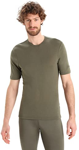 Icebreaker Herren Everyday Kurzärmeliges Crewe T-Shirt - Funktionsshirt Herren - 100% Merinowolle Base Layer - Loden, L