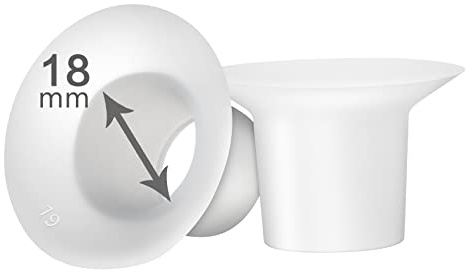 LOZAEVE 18mm Silicone Flange Inserts Compatible with for Spectra S1/S2, Medela, Bellababy, Elvie, Willow go, Momcozy S9 S10 S12, Freemie Breast Pump Insert Shields, Reduce 27-28mm Tunnel to 18mm, 2pcs