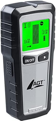 AGT Leitungsfinder: 5in1-Multi-Detektor mit LCD-Display für Metall, Stromleitungen & Holz (Kabelfinder, Multidetektor, Strom oder Metallsuchgerät)