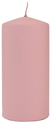 INNA-Glas Stumpenkerze LYCANTHIA, Frosted Pastel, altrosa, 15cm, Ø7cm, 63h - Votivkerze