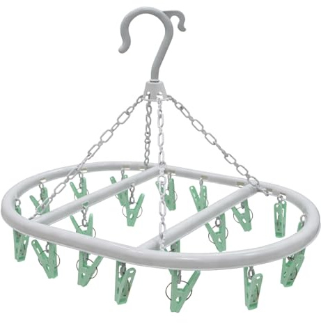 pegs it Oval Sock Dryer with 20 Pcs Clothes Pegs Sock Hanger for Washing Line Quick and Efficient Drying Sock Dryer with pegs Lightweight & Rust-Proof | Aqua Blue & Grey