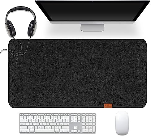 Yugada Große Filz-Schreibtischunterlage, 80 x 40 cm, Büro-Filz-Schreibtischmatte, rutschfeste Schreibtischunterlage, Schreibtischschutzunterlage, Schreibtischunterlage für Computertisch,