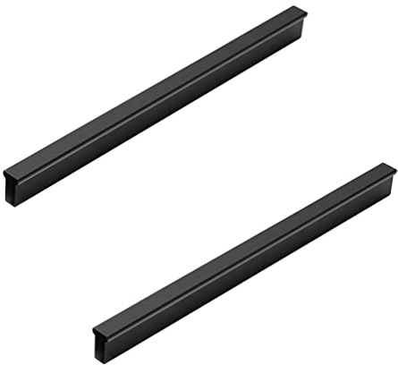 Möbelgriff Modern Lang,2 Stück Schrankgriffe Schwarz,Massive Aluminium | Beschichtungsverfahren,Gesamtlänge:29-1000 mm T-Zuggriffe,Griffe für küchenschränke Kleiderschrank Zieht Griffe-170mm/6.7in