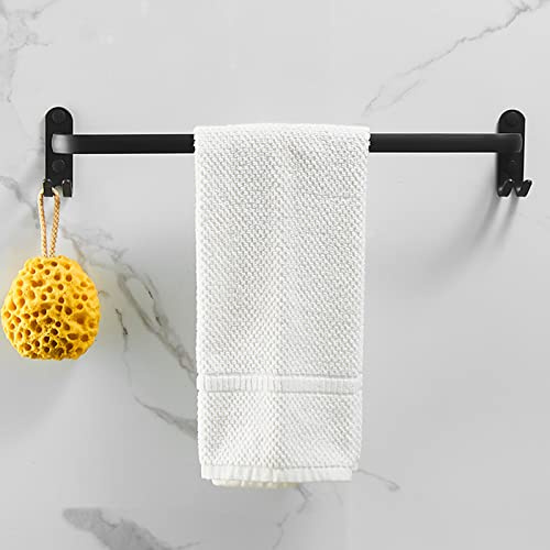 FUYAO Handtuchhalter Aluminium Handtuchregal Ohne Bohren, 3-Stöckig Handtuchstange Mit Haken, Wasserdicht Rust Badetuch Handtuchhalter Für Badezimmer Küche Handtuch Halter Schuhregal,Black a,80cm