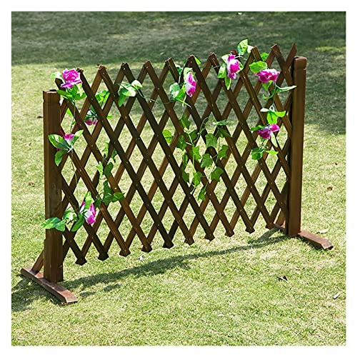 CHALKE Extended Wooden Grid Fence Garden Fence Animal Barrier, Lawn Balcony Garden Decoration Board Christmas Tree Fence/Telescopic Partition Decoration (Size : H50xL160cm)