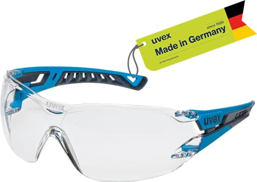 Uvex pheos nxt - Premium-Schutzbrille - innen beschlagfrei, außen extrem kratzfest & chemikalienbeständig - anthrazit/blau, transparent - one size