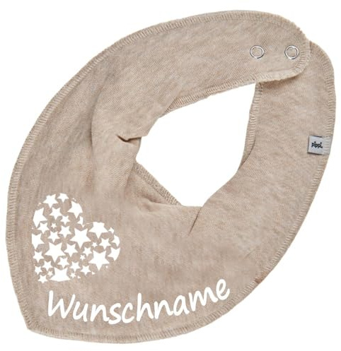 HALSTUCH mit Namen oder Text personalisiert für Baby oder Kind aus Baumwolle in Einheitsgröße Sternherz
