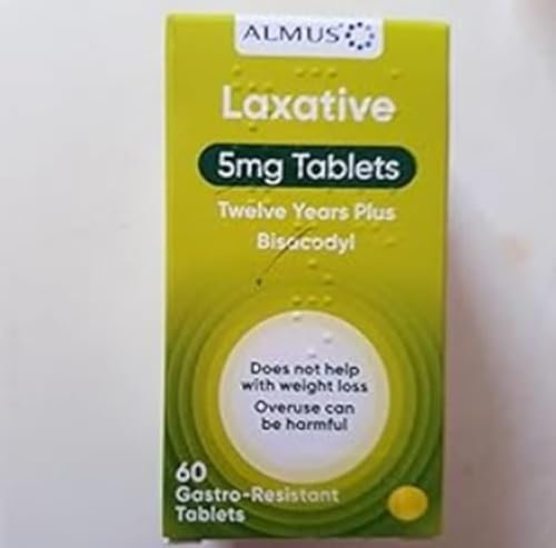 Almus Laxative Tablets 5mg for Ages 12 Years and Older - Pack of 60