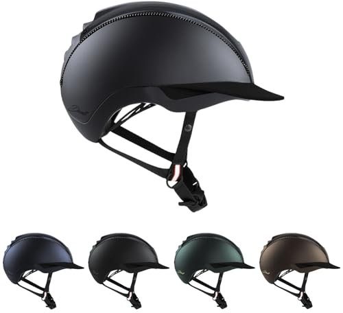RL24 - Reithelm Duell von Casco inkl. Schutzbeutel | Reitkappe Damen, Herren & Kinder | verbesserte Belüftung & ergonomisch Perfekter Sitz | Reiterhelm in Dunkelgrau in Größe M (55-57cm)